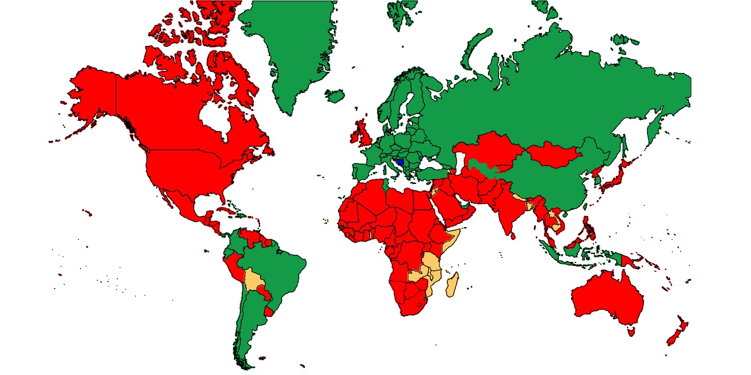 Mapa svijeta za vize